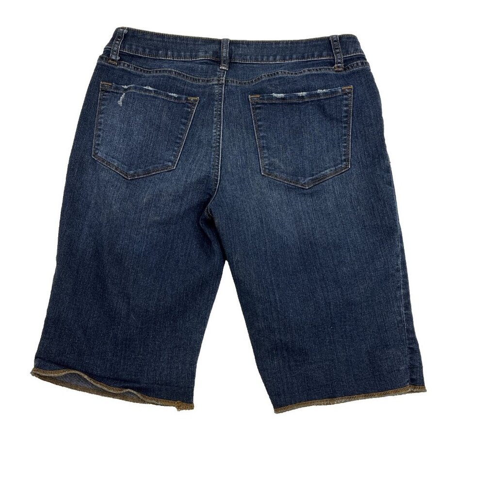 Apt 9 Womens Size 10 Bermuda Shorts Blue Denim Mid Rise Casual Jean Summer - Picture 5 of 5